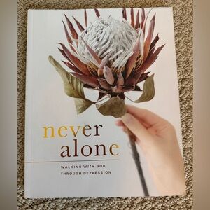 Never Alone: Walking with God Through Depression - White and Brown Cover